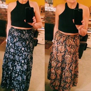 Reversible Paisley Pattern Maxi Skirt L